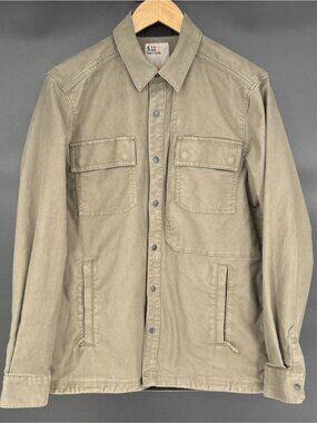 5.11 Tactical Mens Cargo Pocket Utility Jacket With Snap Closures  S Green Field
